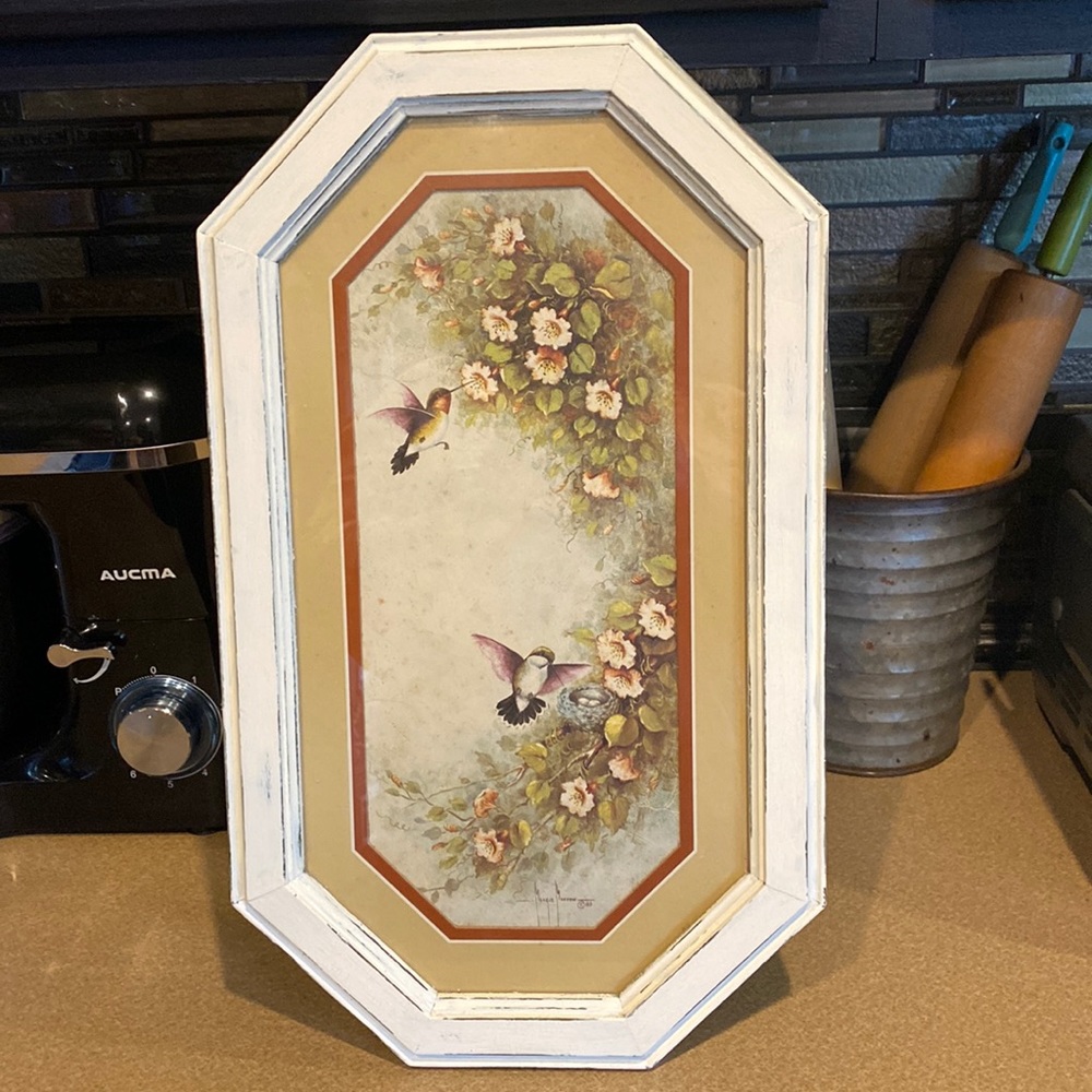 Hummingbird Picture in Wood Frame
